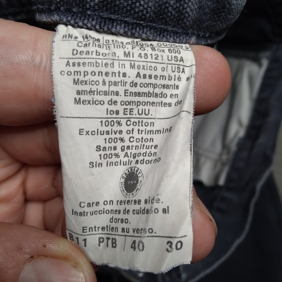 Carhartt Distressed Dark Gray Jeans Sz 40 - Picture 8 of 14